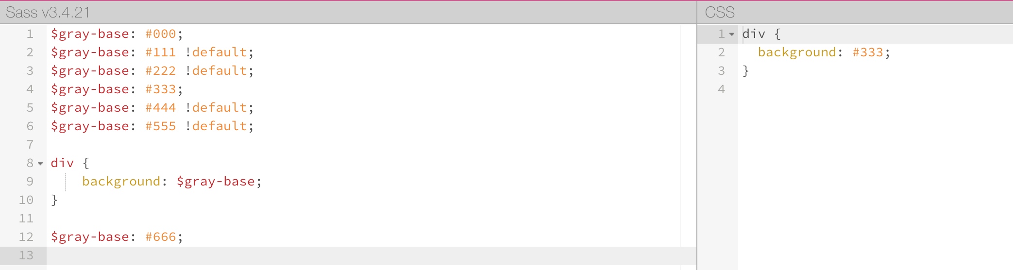 sass !default demo